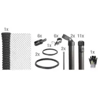 Gust. Alberts GmbH & Co. KG Set Maschendrahtzaun, »Maschendraht«, LxH: 2500x100 cm, anthrazit metallic - schwarz