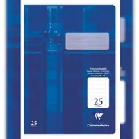 Clairefontaine 25x Schulheft , DIN A4, 16 Blatt, 90g, Lineatur 25 liniert mit Rand - Blau 331025C