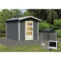 Karibu Saunahaus, BxHxT:231 x 235 x 273 cm, naturbelassen - beige