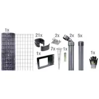 Gust. Alberts GmbH & Co. KG Set Maschendrahtzaun mit Bodenhülse »Fix-Clip Pro«, Breite: 1000cm, anthrazit - schwarz