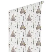 Wallart K&L Wall Art Vliestapete »Kinder Vliestapete«, Tipi Zelt Indianer, mehrfarbig, matt - bunt