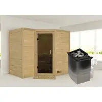 Karibu Sauna »Riga 2«, inkl. 9 kW Saunaofen mit integrierter Steuerung, für 4 Personen - beige