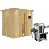 Karibu Sauna »Kircholm«, inkl. 3.6 kW Saunaofen mit externer Steuerung, für 3 Personen - beige