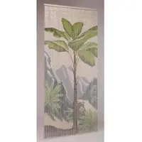 Concord Vorhang, BxH: 90 x 200 cm, Tropical-Motiv, beige/grün