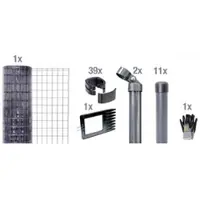 Gust. Alberts GmbH & Co. KG Set Maschendrahtzaun, »Fix-Clip Pro«, LxH: 2500x122 cm, anthrazit - schwarz