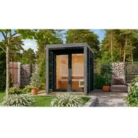 Karibu Saunahaus »Harju«, BxTxH: x 191 x 276 x 231,5 cm, 9 kW Ofen, für 4 Personen - schwarz