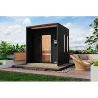 Karibu Saunahaus »Hara«, BxTxH: x 219,5 x 216,5 x 244 cm, 9 kW Ofen, für 4 Personen - schwarz