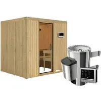 Karibu Sauna »Olai«, inkl. 3.6 kW Saunaofen mit externer Steuerung, für 3 Personen - beige