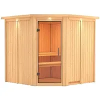 Karibu Sauna »Vöru«, für 4 Personen, ohne Ofen - beige