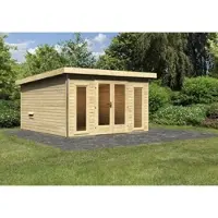 Karibu Saunahaus, BxHxT:369 x 229 x 369 cm, 5 Personen - beige