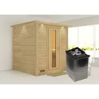 Karibu Sauna »Sindi«, inkl. 9 kW Saunaofen mit integrierter Steuerung, für 4 Personen - beige