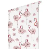 Wallart K&L Wall Art Vliestapete »Vintage Vliestapete«, Flamingo Rosa Pfingstrosen, mehrfarbig, matt - bunt