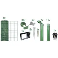Gust. Alberts GmbH & Co. KG Set Maschendrahtzaun mit Bodenhülse »Fix-Clip Pro«, Breite: 2500cm, grün - gruen
