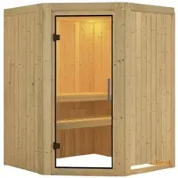 Karibu Sauna »Tartu«, für 3 Personen, ohne Ofen - beige