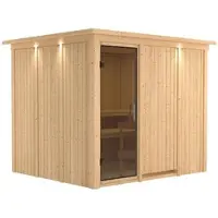 Karibu Sauna »Jöhvi«, für 4 Personen, ohne Ofen - beige
