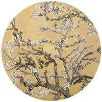 Wallart K&L Wall Art Vliestapete »Runde Vliestapete«, van Gogh Vintage Mandelblüte, mehrfarbig, matt - bunt