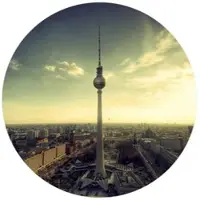Wallart K&L Wall Art Vliestapete »Runde Vliestapete«, Stadt Berliner Fernsehturm, mehrfarbig, matt - bunt