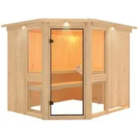 Karibu Sauna »Pölva 3«, für 4 Personen, ohne Ofen - beige