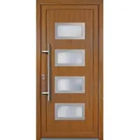 KM Meeth Kunststoff-Haustür »Signum Exklusiv«, satiniertes Glas, golden oak, nach Innen öffnend, ohne Türgriff - goldfarben