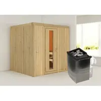 Karibu Sauna »Rakvere«, inkl. 9 kW Saunaofen mit integrierter Steuerung, für 3 Personen - beige
