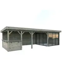 Palmako Pavillon Lenna Slide Plus 24,9 m² Set 715 876 x 300 cm tauchimprägniert grau