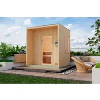 Karibu Saunahaus »Hara«, BxTxH: x 219,5 x 216,5 x 244 cm, 9 kW Ofen, für 4 Personen - braun
