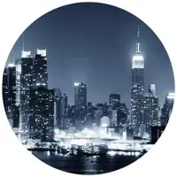 Wallart K&L Wall Art Vliestapete »Runde Vliestapete«, New York Skyline Stadt, mehrfarbig, matt - bunt