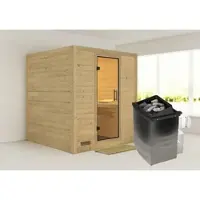 Karibu Sauna »Sindi«, inkl. 9 kW Saunaofen mit integrierter Steuerung, für 4 Personen - beige