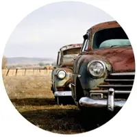 Wallart K&L Wall Art Vliestapete »Runde Vliestapete«, Vintage Oldtimer Auto VW Käfer, mehrfarbig, matt - bunt