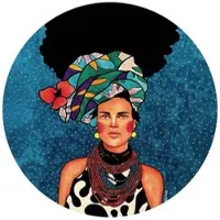 Wallart K&L Wall Art Vliestapete »Runde Vliestapete«, Hülya Frauen Portrait bunte, mehrfarbig, matt