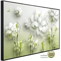 Papermoon Infrarotheizung »EcoHeat - Muster mit Blumen weiss gold«, Matt-Effekt - bunt