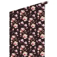 Wallart K&L Wall Art Vliestapete »Kinder Vliestapete«, Magnolien schwarz Blumen, mehrfarbig, matt - bunt
