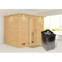 Karibu Sauna »Paldiski«, inkl. 9 kW Saunaofen mit integrierter Steuerung, für 4 Personen - beige