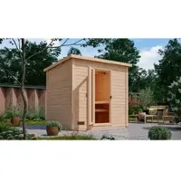 Karibu Saunahaus »Suurlaht«, BxTxH: x 231 x 196 x 228 cm, 9 kW Ofen, für 5 Personen - braun