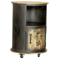 INTERIA Home & Living Weinbar, Stahl/Holz, schwarz/Natur