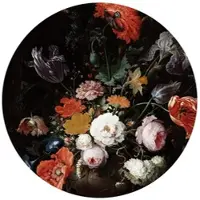Wallart K&L Wall Art Vliestapete »Runde Vliestapete«, Mignon Stillleben Blumen, mehrfarbig, matt - bunt