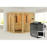 Karibu Sauna »Mavi«, BxHxT:245 x 202 x 210 cm, naturbelassen - beige