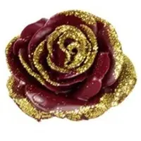 Flowerbox Wachsrose 12er-Set - goldfarben