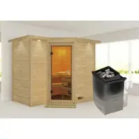 Karibu Sauna »Riga 2«, inkl. 9 kW Saunaofen mit integrierter Steuerung, für 4 Personen - beige