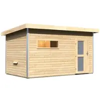 Karibu Saunahaus »Schwanenburg 3«, BxTxH: 393 x 231 x 239 cm, ohne Ofen - beige
