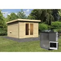 Karibu Saunahaus, BxHxT:309 x 229 x 309 cm, 4 Personen - beige