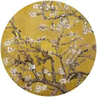 Wallart K&L Wall Art Vliestapete »Runde Vliestapete«, van Gogh Mandelblüte Vintage, mehrfarbig, matt - bunt