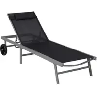 Merxx Gartenliege »Tessin«, LxB: 201 x 64,5 cm, max. Belastung: 100 kg - schwarz