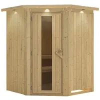 Karibu Sauna »Tartu«, für 3 Personen, ohne Ofen - beige