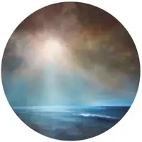 Wallart K&L Wall Art Vliestapete »Runde Vliestapete«, Schmucker Meer Kraft Stille, mehrfarbig, matt - bunt