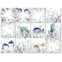 Wallart K&L Wall Art Fliesenaufkleber »Kvilis bunte Unterwasserwelt«, selbstklebend