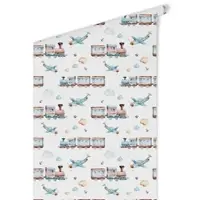 Wallart K&L Wall Art Vliestapete »Kinder Vliestapete«, Jungen Lokomotive Flugzeug, mehrfarbig, matt - bunt