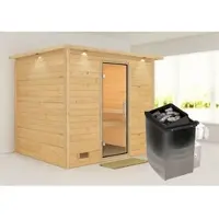Karibu Sauna »Paldiski«, inkl. 9 kW Saunaofen mit integrierter Steuerung, für 4 Personen - beige