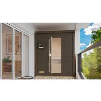 Karibu Saunahaus »Suurlaht«, BxTxH: 196 x 113 x 228 cm, 9 kW Bio-Ofen mit externe Steuerung , für 1 Person - beige