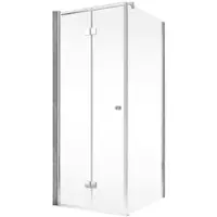 Schulte Duschtür mit Seitenwand und Drehfalttür Garant 2.0 ExpressPlus 90 x 90 x 200 cm Profil chrom Klarglas schmutzabw